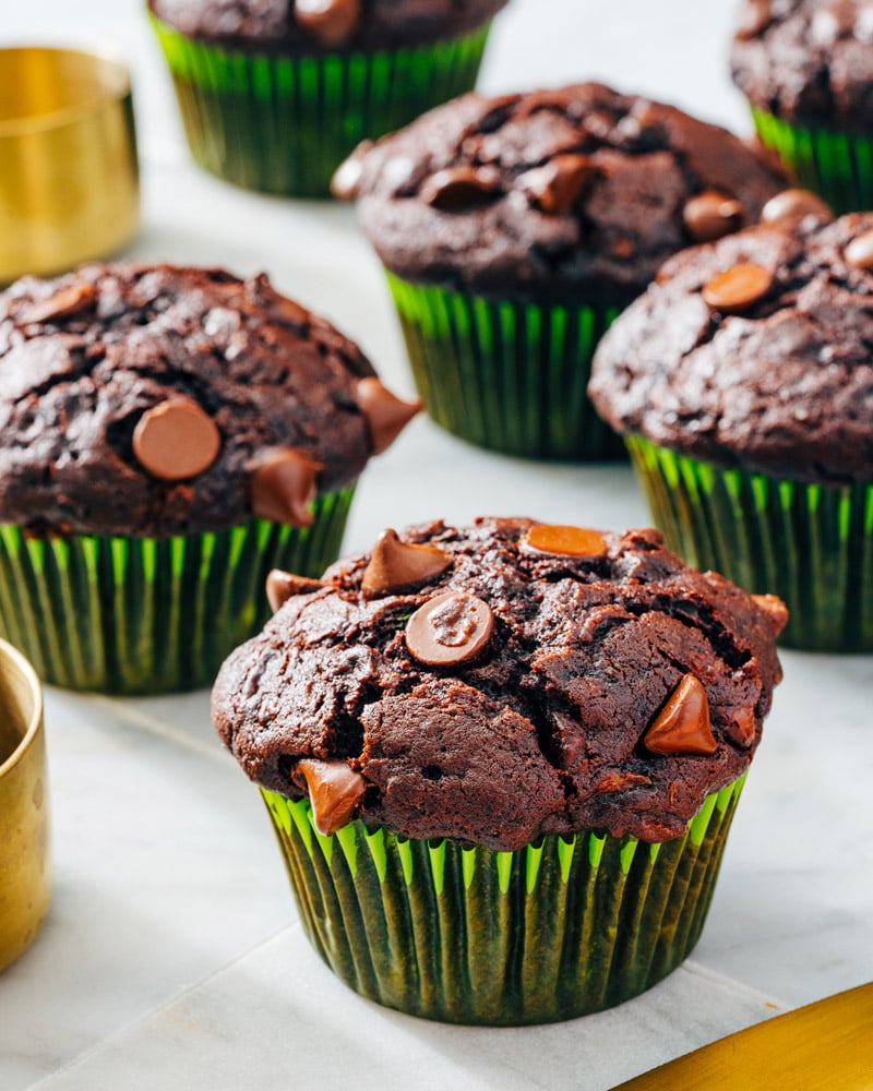 Zucchini chocolate muffins