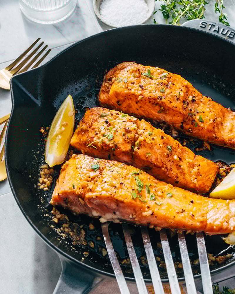 Pan fried salmon