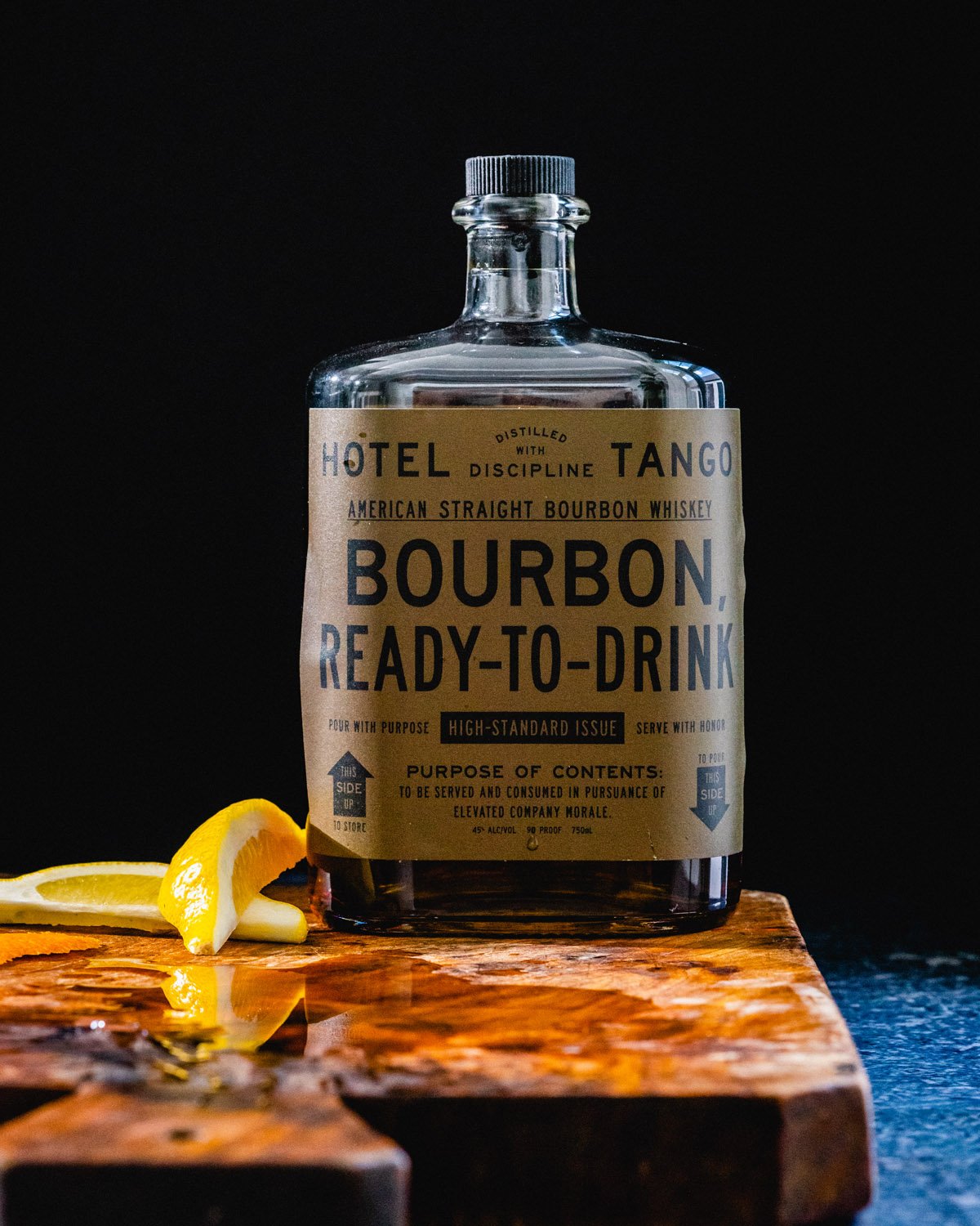 Bourbon whiskey bottle