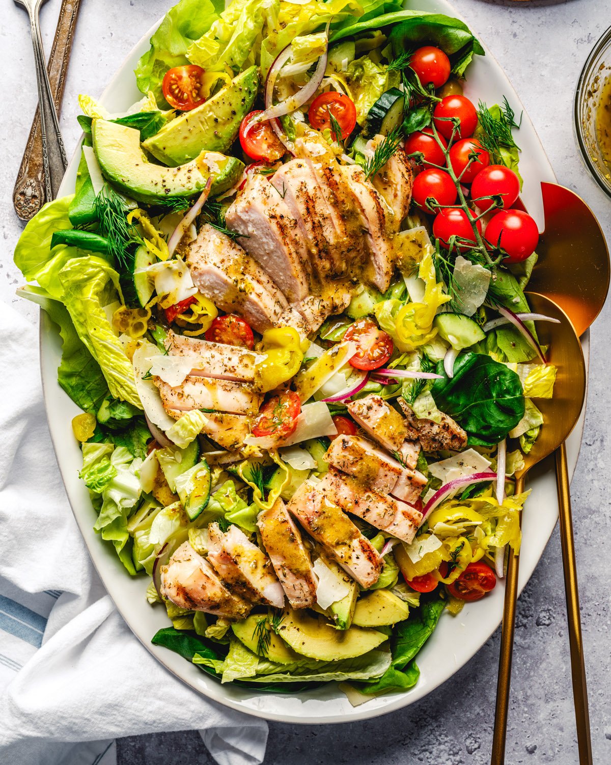 Grilled Chicken Salad with Italian dressing.