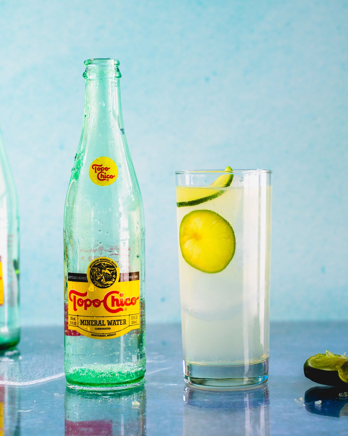 Ranch Water with Topo Chico sparkling water bottle
