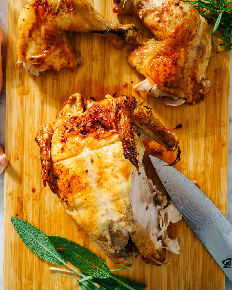 How to carve a chicken: removing the wings