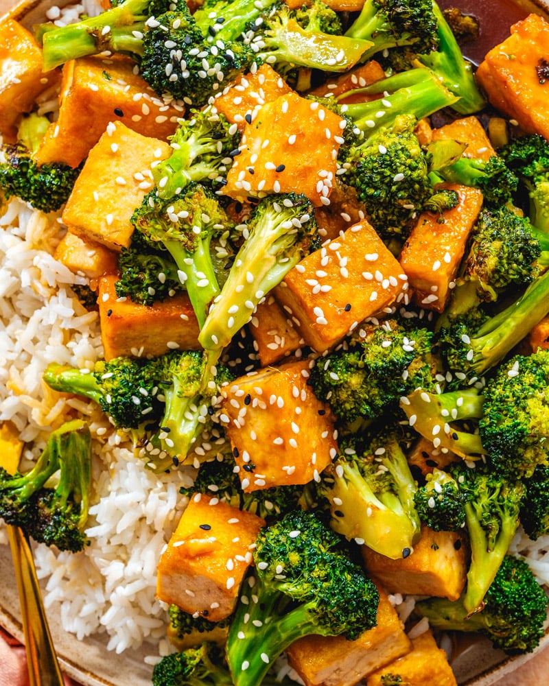 Broccoli Tofu Stir Fry with rice