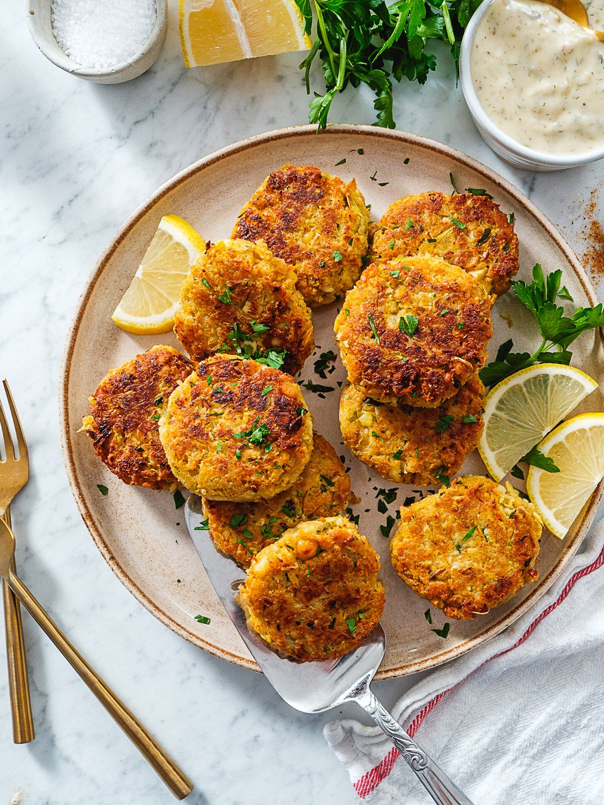 Vegan Crab Cakes with Vegan Tartar Sauce