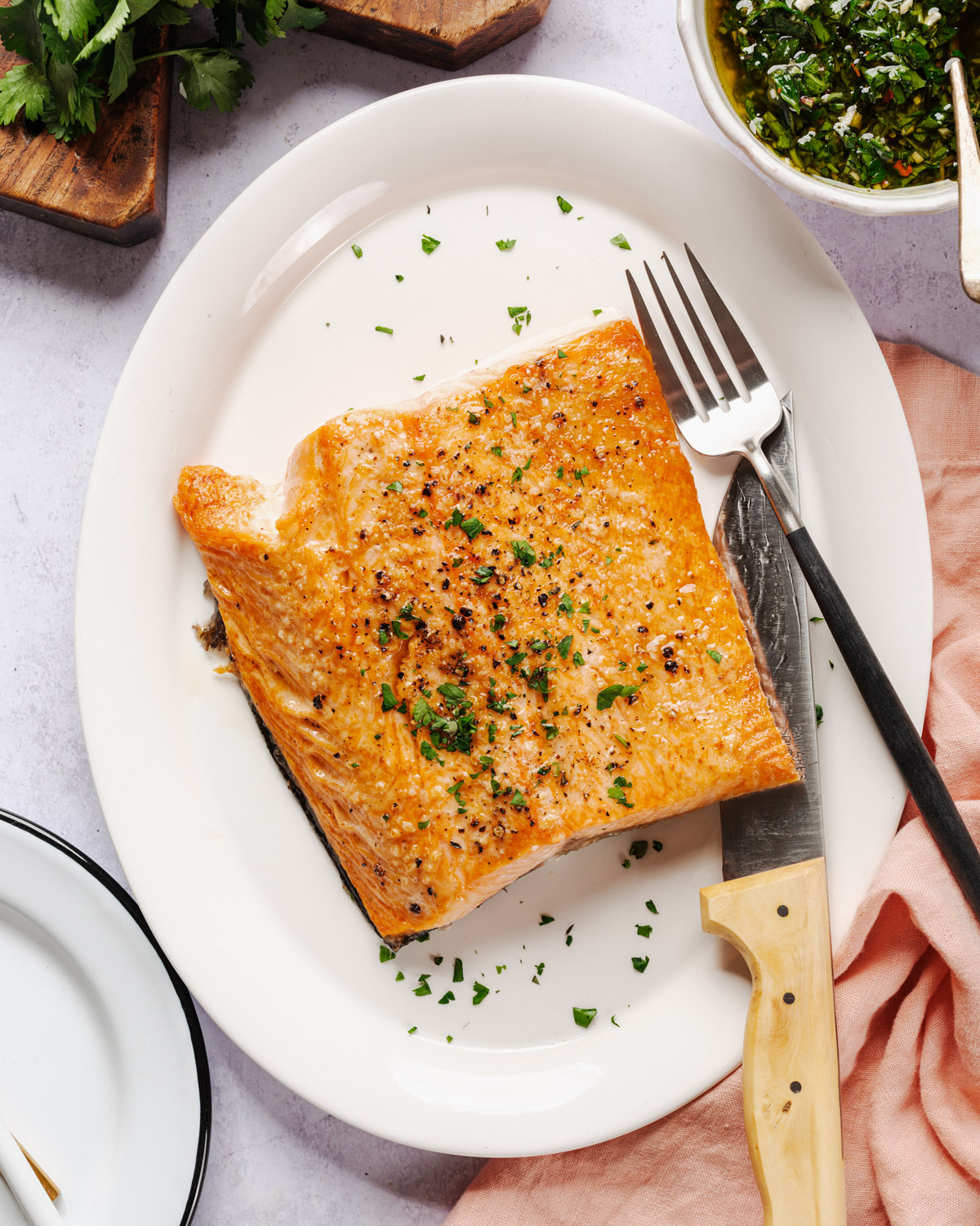 Broiled salmon