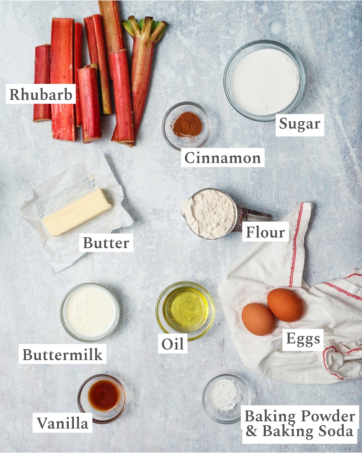 Rhubarb Bread Ingredients