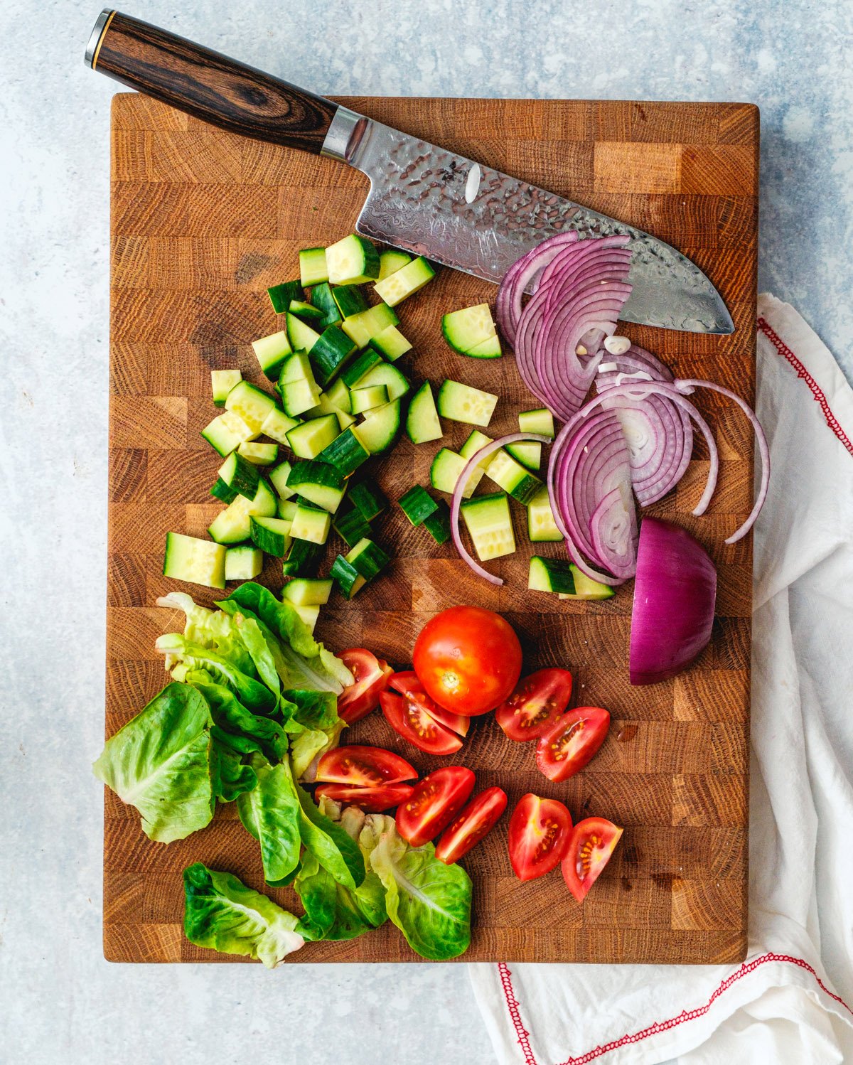 Step 1: Chop the fresh ingredients.
