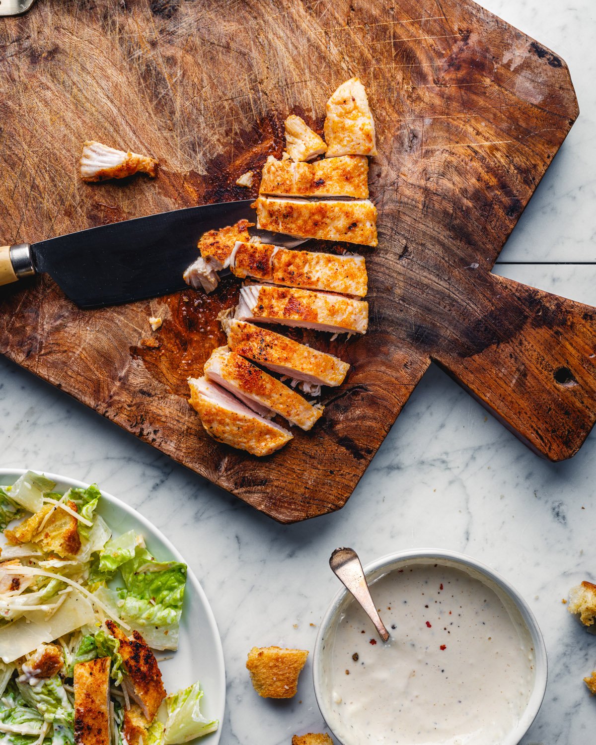 Pan seared chicken.