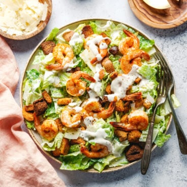 Shrimp Caesar salad