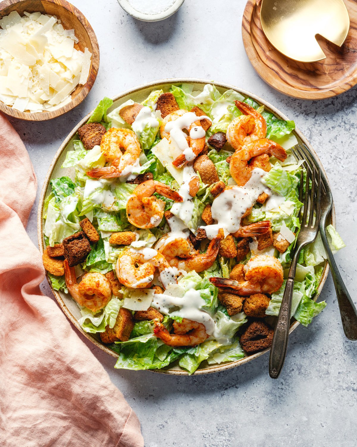 Shrimp Caesar salad