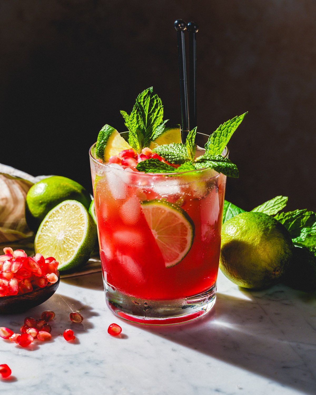 Pomegranate Mojito in glass