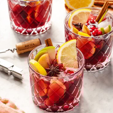 Thanksgiving sangria in glass