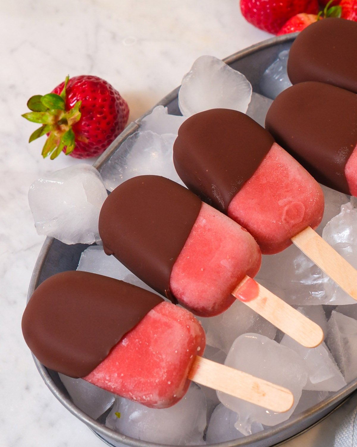 Strawberry Popsicles