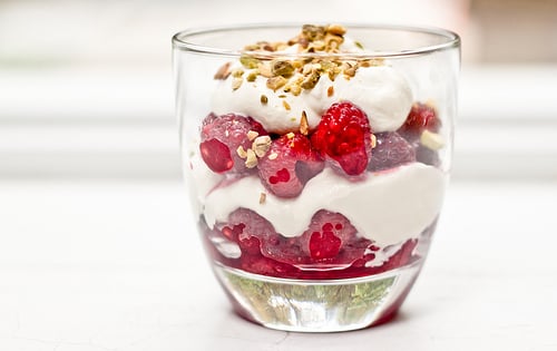 Raspberries and cream